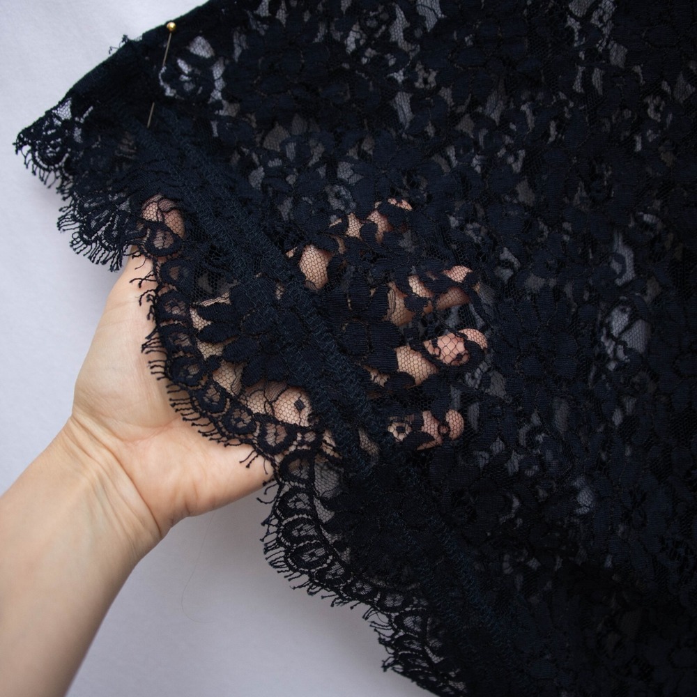 Bailey 44 Lace Top Womens L Dark Blue Floral Fairygrunge Witchy Whimsigoth USA - Picture 3 of 7